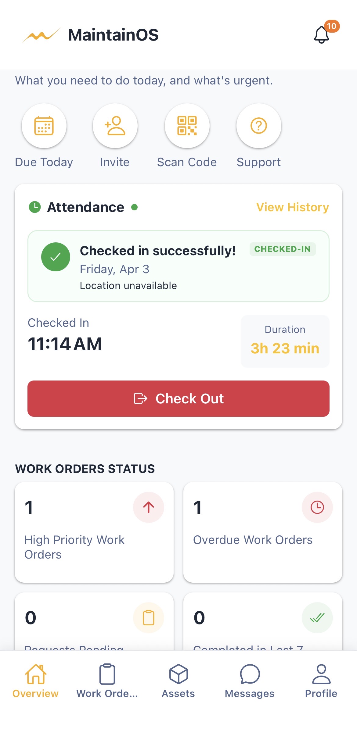 MaintainOS mobile app preview